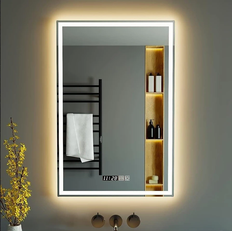 Advanced Smart LED Crystal Mirror,3 Color,Defogger,Temperature,Time(DS-AD04)